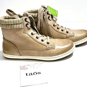 Taos, Respect, Stone color leather laceup, Size 8.5